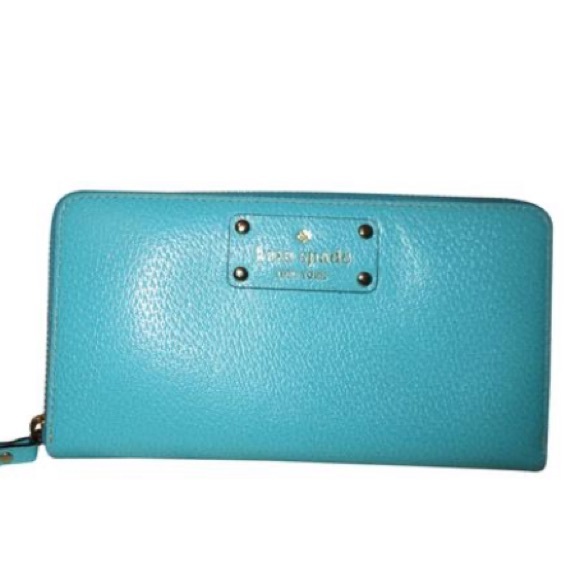 Turquoise Wellesley Neda Leather ZipAround Wallet - Picture 1 of 10
